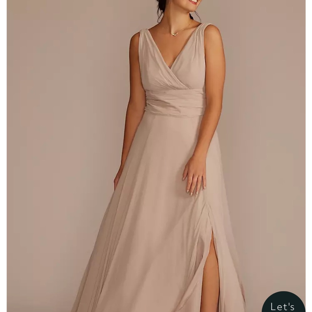 David’s Bridal Bridesmaid Dress Biscotti